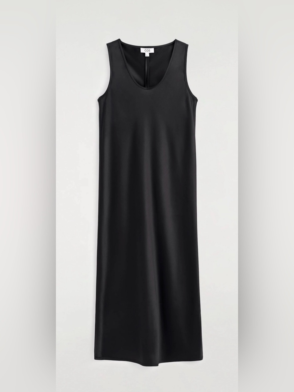 COS SCOOP-NECK SATIN MIDI DRESS